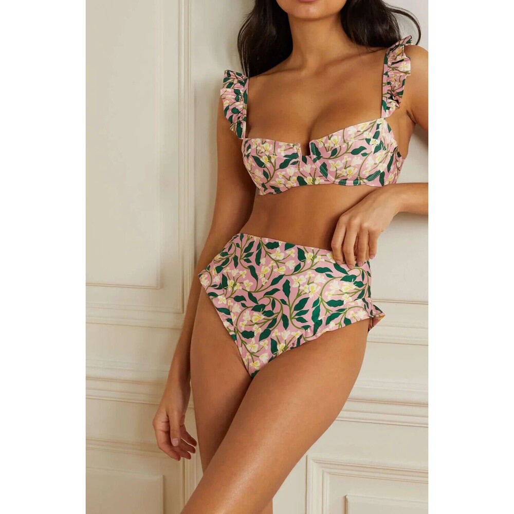 Agua By Agua Bendita Alegria Jengibre Dos Gardenias Rosa Bikini Bottom XL Floral